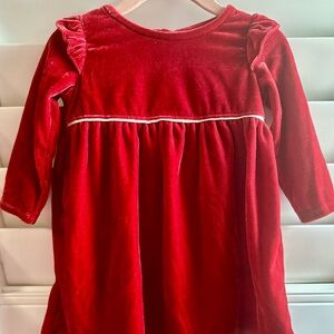 Red Velvet Long Sleeve baby Dress 12 months